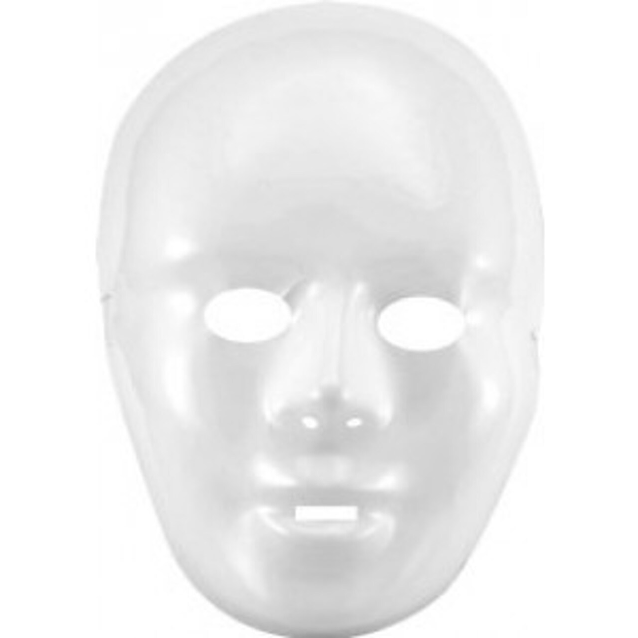 Full Face Craft Masks, White Plastic, Paint & Decorate, 9", 12 Pack